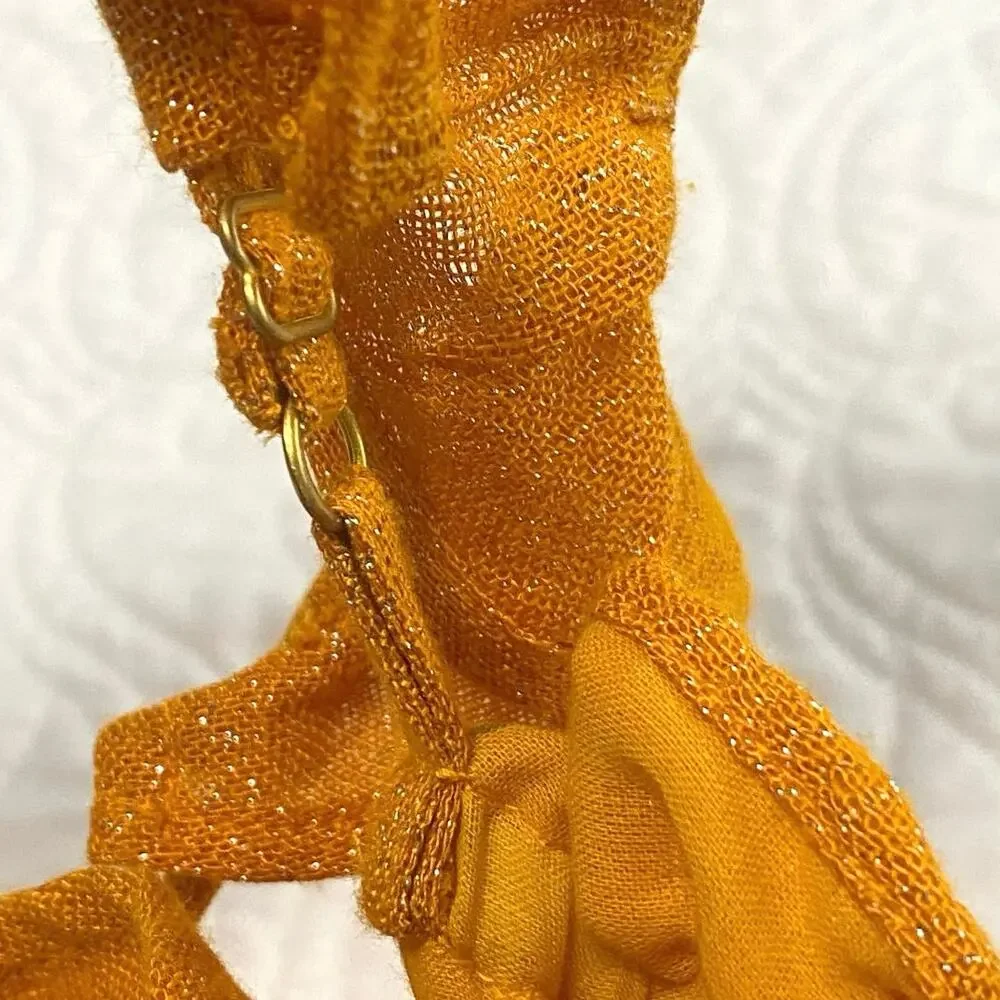 REVOLVE Orange Ruched Ruffled Midi Dress - Picture 11 of 11